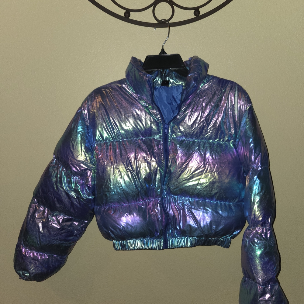 SHEIN Shimmering Blue and Green Jacket